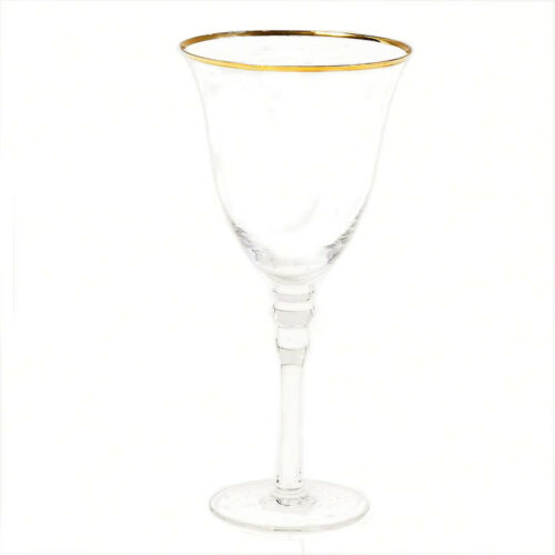 Gold Rim Glass - White