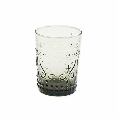 Smoke Grey Vintage Cut Water Glass