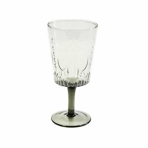 Smoke Grey Vintage Cut Goblet