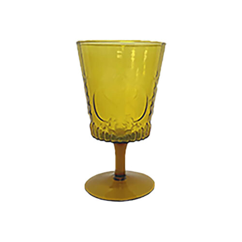 Amber Vintage Cut Goblet