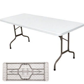 4' x 2' Plastic Trestle Table (Seats 4)