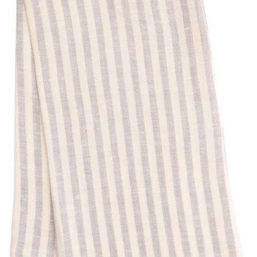 Pure Linen Napkin – Grey & White Stripe