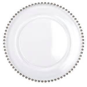 Silver Beaded Glass Charger Plate