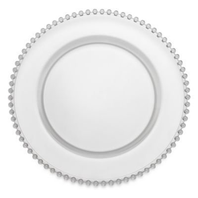 Clear Beaded Glass Charger Plate