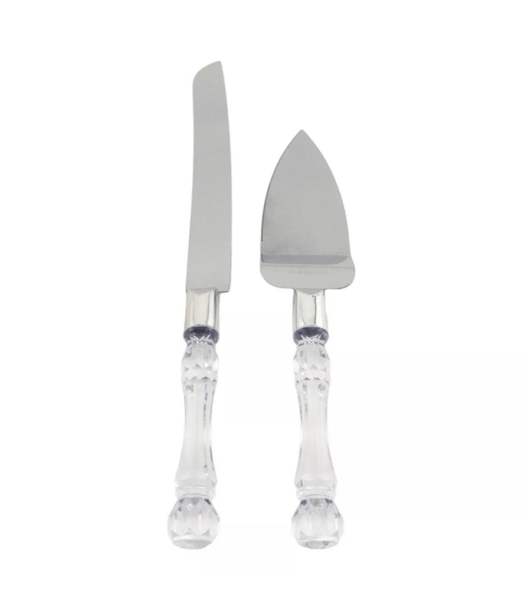 Clear/ Ice Wedding Cake Knife Set